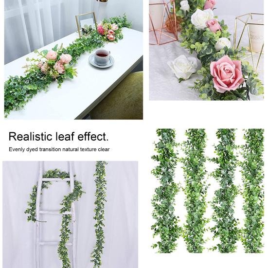 Realistic Simulation Rattan No Withering UV-resistant Flower Arrangement Fake Eucalyptus Background Decor