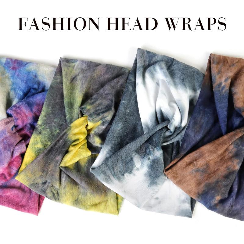 Yoga Sports Headband Elastic Non-slip Wide Headband Tie-dye Headband Exercise Running Sweat-absorbent Women's Headband