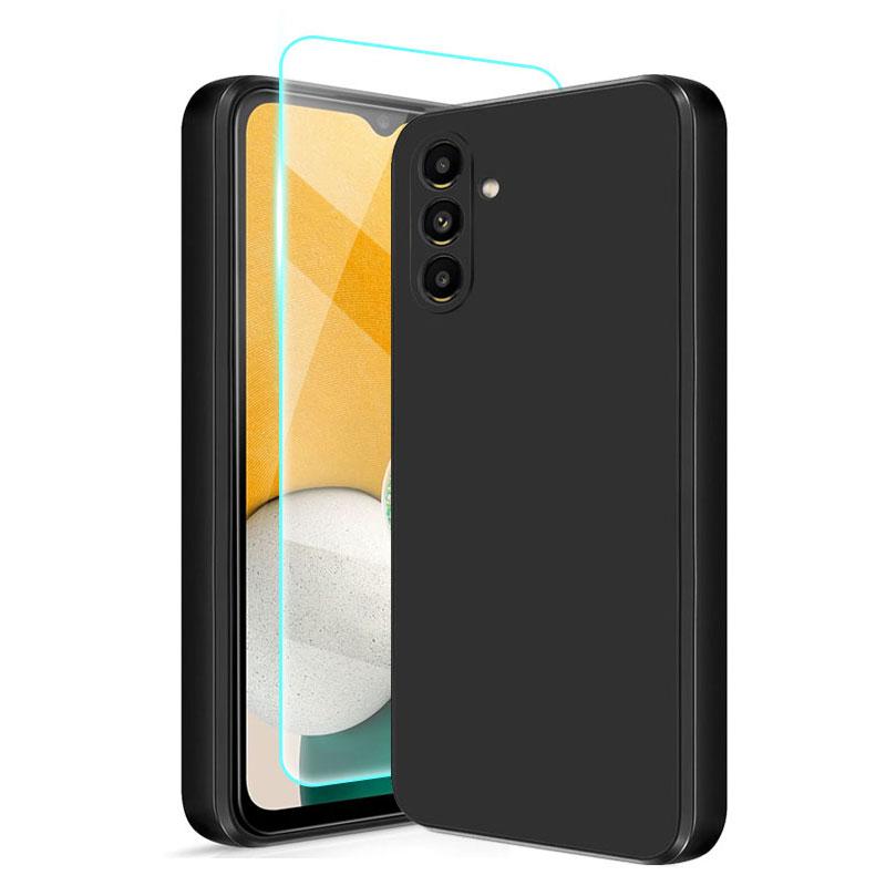 Для Samsung Galaxy A31 A51 4G A22 A32 A52 A11 A13 A23 A53 A33 Черный Силиконовый Мягкий Чехол Накладка На Телефон Со Стеклянным Защитным Экраном
