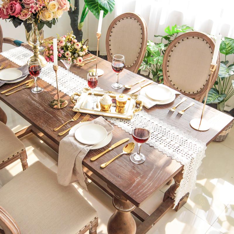 Бежевая кружевная дорожка для стола с кисточками из хлопка, декор для свадьбы, ажурная скатерть в скандинавском стиле, покрывало для стола, кофейные дорожки для кровати