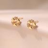 Sweet Heart Design Zircon Inlaid Flower Unique Creative Small Simple Stud Earrings For Women