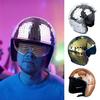 Disco Ball Helmet Retractable Visor Adjustable Chin Strap Glitter Mirror Disco Ball
