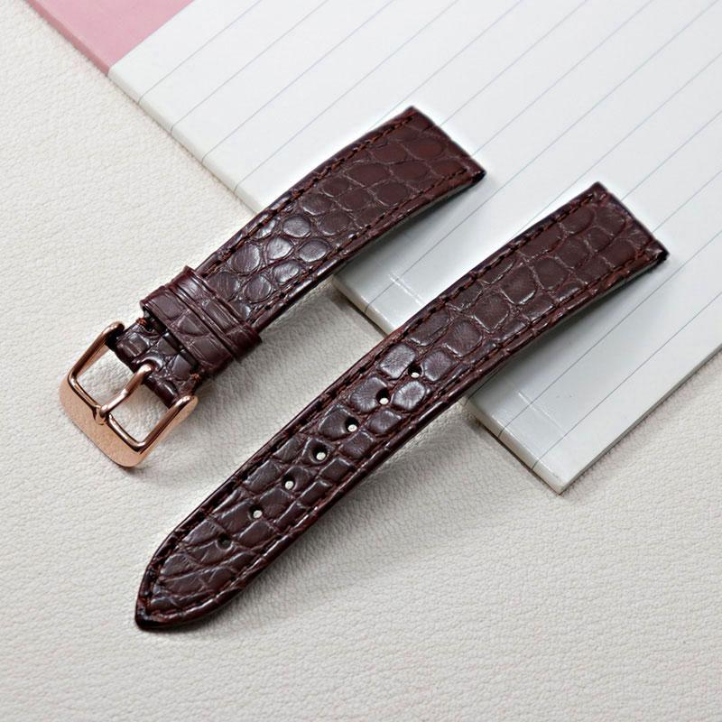 13 14 16мм 18мм 19мм 20мм Тонкий Мягкий ремешок из кожи крокодила Для Longines L4 L2 VC MIDO Cartier Пряжка-пимп коричневый синий Ремешок для часов