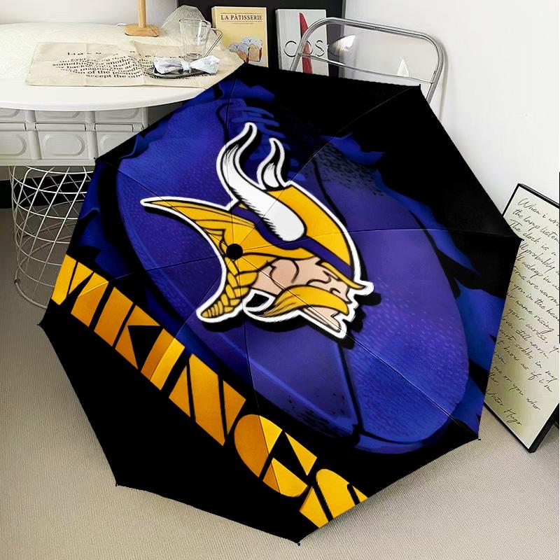 Зонт-трость Minnesota Vikings, складной зонт, автоматический зонт с 8 спицами для путешествий, кемпинга. Подарок на Хэллоуин, Рождество