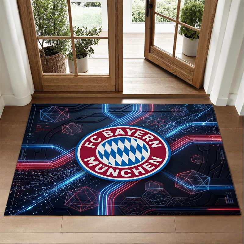 Bayern Munich Design Crystal Velvet Rug Soft Decorative Mat for Bedroom Entrance