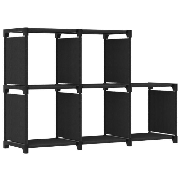 VidaXL Etagère d'Affichage 5 Cubes Bibliothèque Etagère de Rangement Organisateur Support de Rangement Maison Intérieur Noir 322602