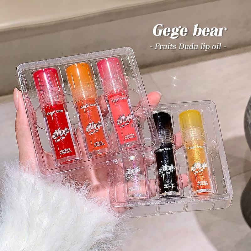 GEGE BEAR Фруктовое увлажняющее масло для губ Увлажняющий и легкий блеск для губ, нежирный и питательный уход за губами