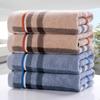Gold Striped Pure Cotton Face Towel - 76x35cm, Thick, Soft & Stylish