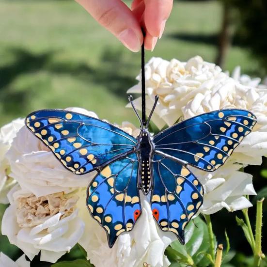 Подвеска-ловец солнца 'Бабочка' с шнурком, легко подвешивается, для помещения и улицы, украшение 'бабочка'