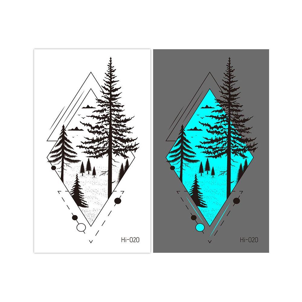 Fluorescent Star Feather Temporary Tattoos Blue Luminous Fake Tattoo Body Art Tattoo Sticker