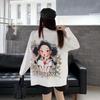 Autumn Women’s Oversized Sweater, Front & Back Print, Korean Style, Versatile Long Sleeve Knit Top