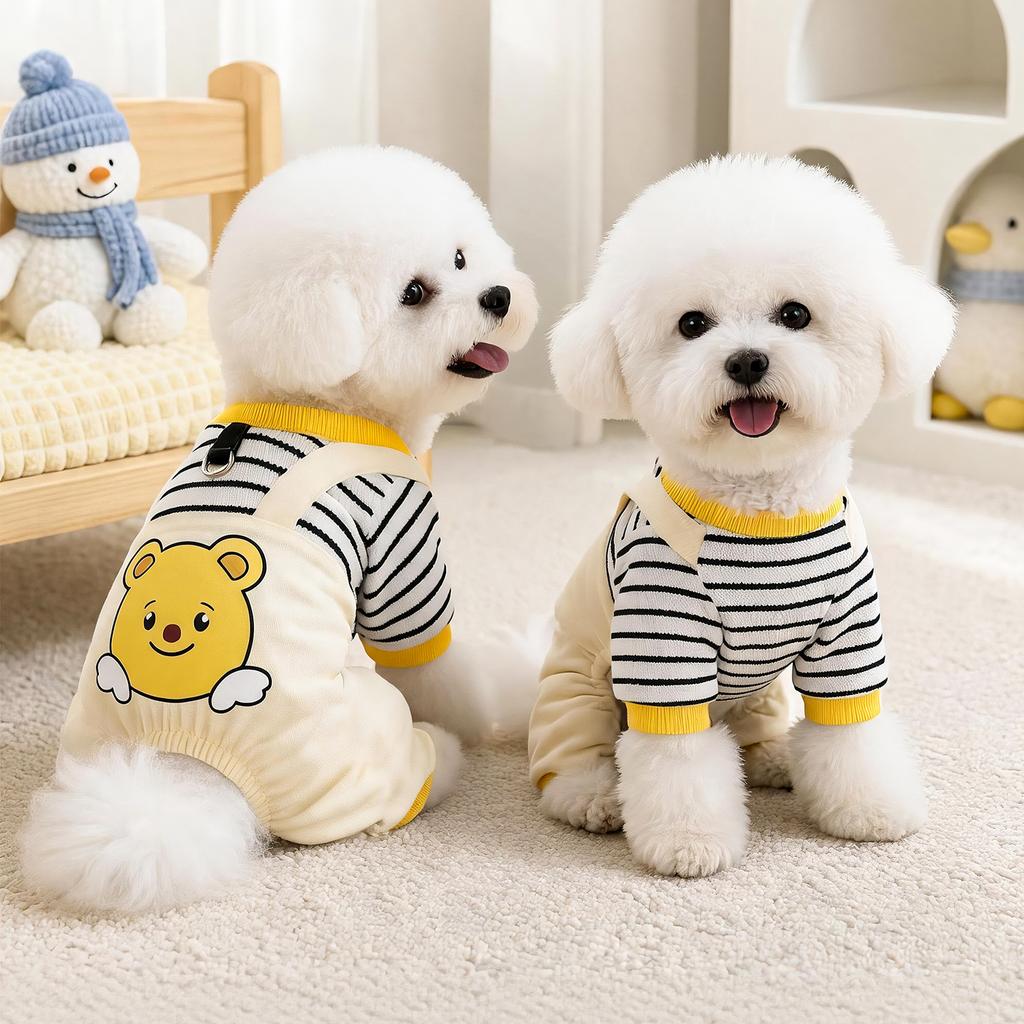 Dog clothes Spring thin traction four-legged overalls Pet teddy bear anti-hair loss Small dog clothing