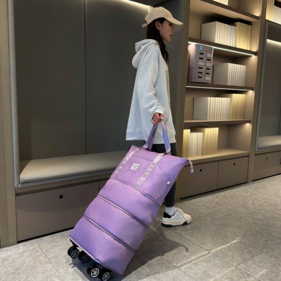 Большая вместительная расширяемая дорожная сумка с застежкой-молнией, водонепроницаемая, устойчивая к разрывам сумка для багажа с вращающимися колесами, дорожная сумка, чемодан