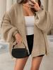 Women's Chunky Knit Cardigan Oversized Open Front Long Lantern Sleeve Cozy Sweater Coat
