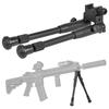 Ryohin Buhin E&C Folding Tactical Bipod with Telescopic 20mm Rail, Aluminum, Black