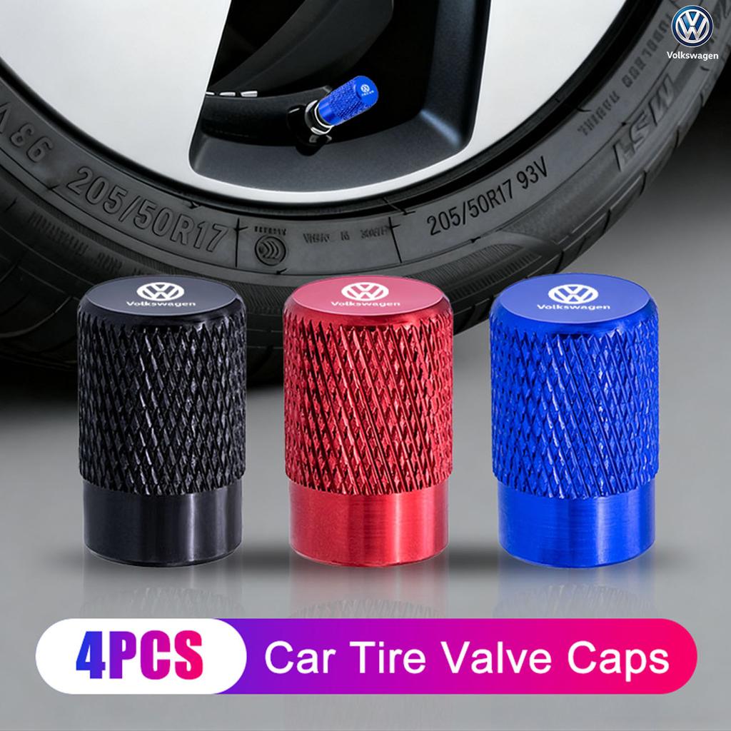 4PCS Aluminum Alloy Car Tire Valve Cap Dustproof Cover For Volkswagen VW Golf 7 MK5 Caddy Passat CC Polo MK6 Tiguan Arteon Jetta zo3