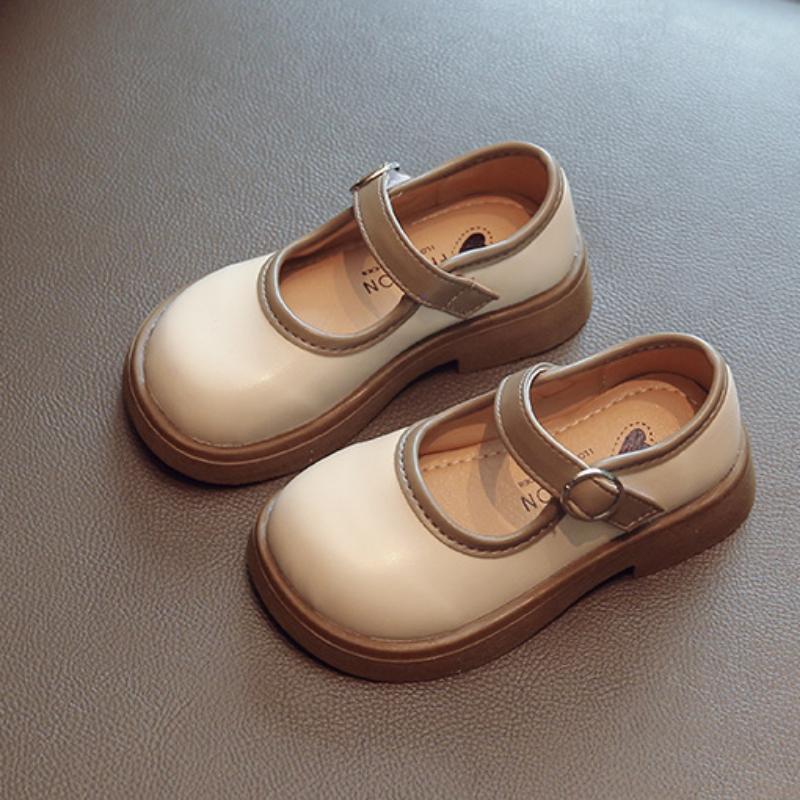 Туфли Мэри Джейн на весну и осень, мягкие нескользящие туфли для девочек, маленькие кожаные туфли
