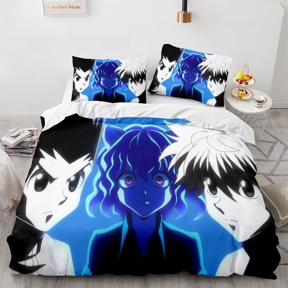 HUNTER×HUNTER Постельный комплект Односпальный Полуторный Двуспальный Кингсайз Комплект для кровати Взрослый Детский Спальня Комплекты пододеяльников Комплект постельной мебели спальня