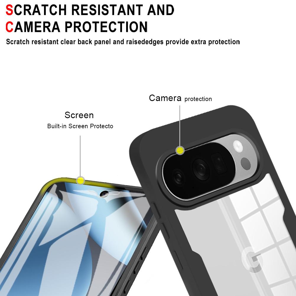 Прозрачный чехол для телефона с защитой всего корпуса 360° Для Google Pixel 9 10 Pro XL 10A 5G Бампер-крышка для переднего экрана