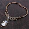 Blue Lace Agate Necklace Copper Wire Wrapped Necklace Rainbow Moonstone Gemstone Necklace Amazing Copper Jewelry For Gift Handmade Necklace