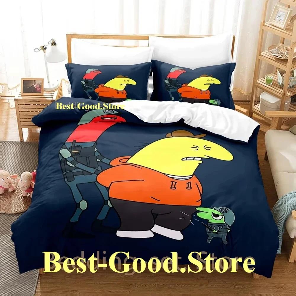 Постельное белье Smiling Friends Односпальное Двуспальное Набор постельного белья с наволочкой Пододеяльник Односпальный Двуспальный Queen Super King