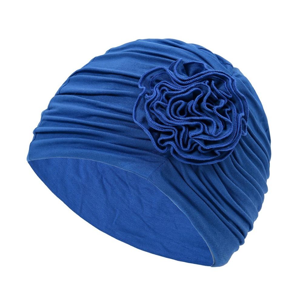 Double Layer Headscarf Hat 3D Flowers Headband Hat Simple Chemo Headwear Hat  For Women