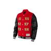 Spliced Design Front Six-Championship Print Single-Breasted Baseball Jacket Men Jacket Red BQ5166-657