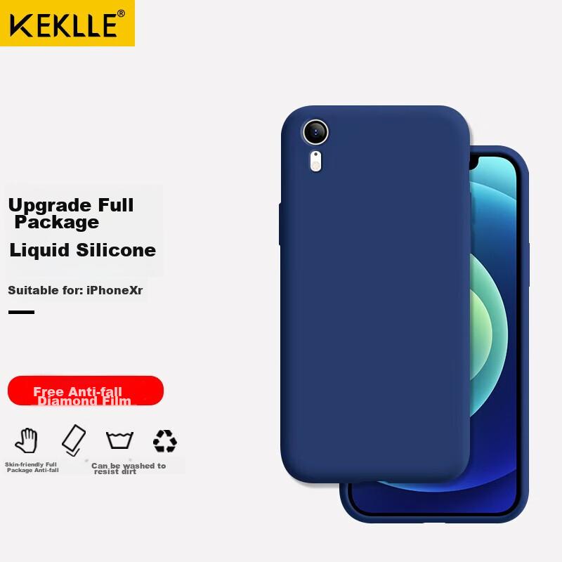Liquid Silicone Case for XR, IPhone XR Protective Cover, Full Coverage Lens Liquid Silicone Protective Case with Shockproof Ultra-Thin Soft, Navy Blue