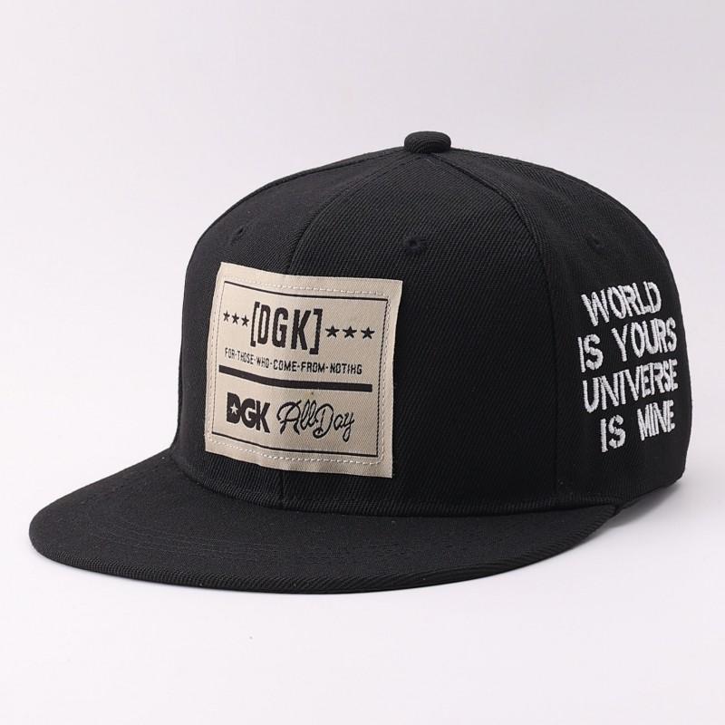 Flat Brim Baseball Cap Hip Hop Style Embroidered Sun Hat Men Women