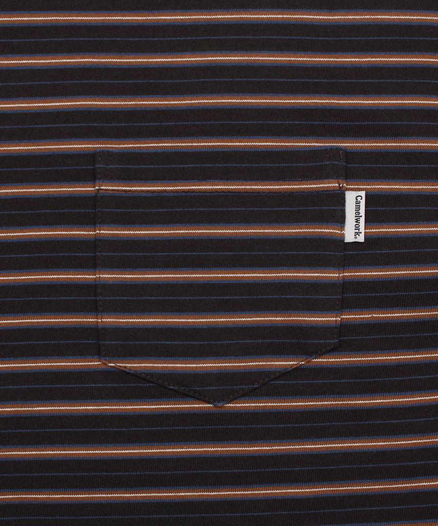 CAMEL WORK Hazel Stripe Pocket Short Sleeve T-Shirt (Black)
