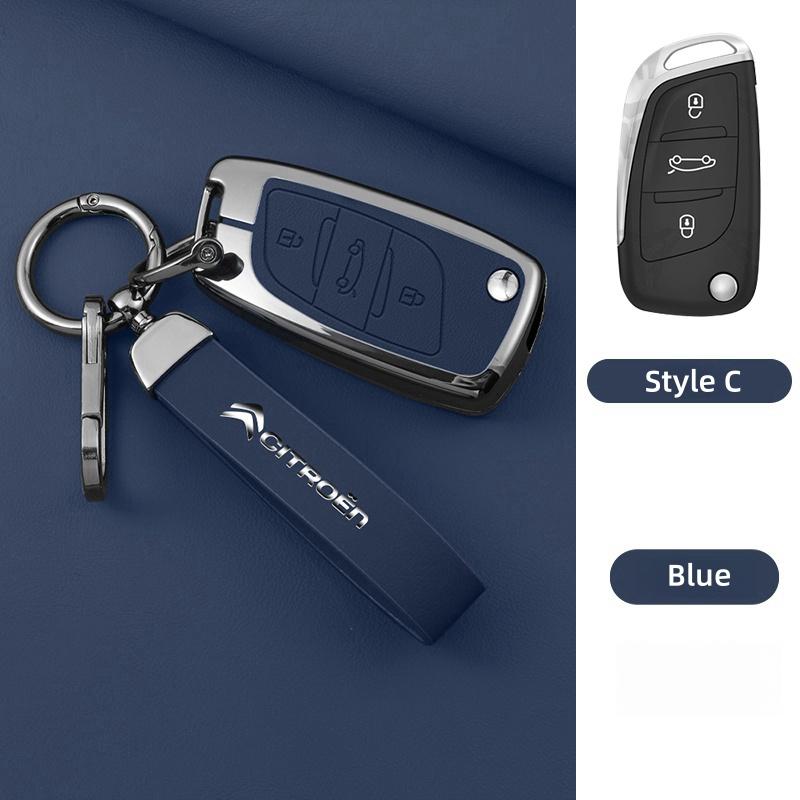 YKFEA1 Zinc Alloy Leather Car Key Case Cover For Citroen C1 C2 C3 C4 C5 C6 C4L Berlingo Picasso Jumpy Nemo Aircross Sega C5 X VTS C3 XR