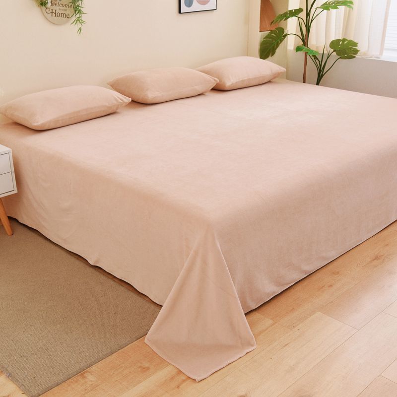 Зимняя теплая толстая плюшевая бархатная плоская простыня, сплошной цвет, большой размер, мягкая фланелевая простыня 350x245 см, не включая наволочку