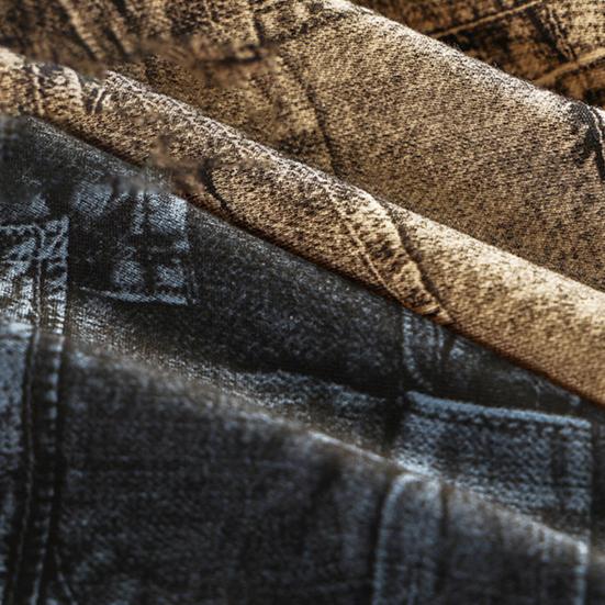 Мужские трусы с отдельными карманами, имитация джинсов, принт, удобная посадка, высокая эластичность, повседневная одежда