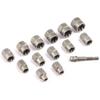 3/8” Drive Impact Bolt Nut Extractor Set, 13 Pcs Lug Nut Remover Kit 1/4”-3/4” Twist Socket Tool Set with a 1/4” Hex Drive To 3/8” Socket Adapter