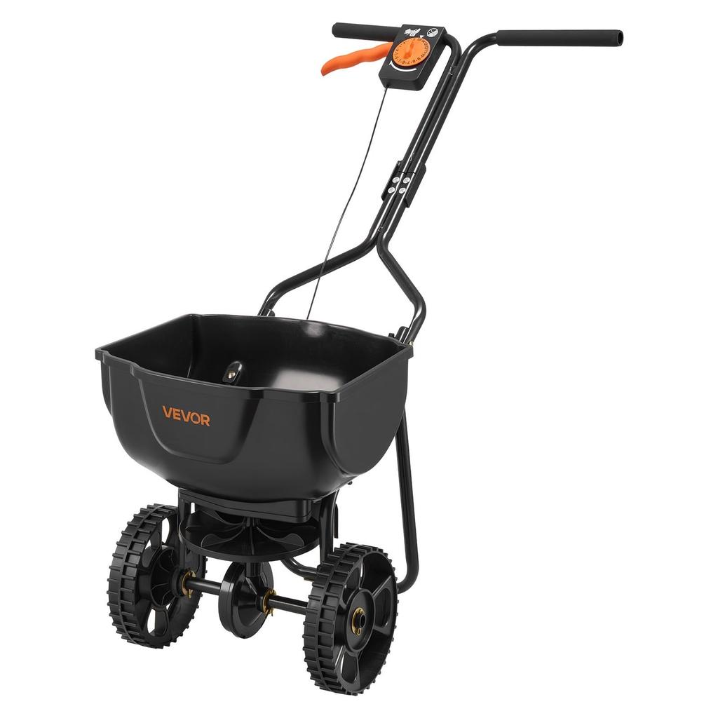 Push Lawn Spreader, 3m Spreading Width, Broadcast Spreader with 59kg Load Capacity & 10 in All-Terrain Tires, Walk-Behind Garden & Lawn Broadcast
