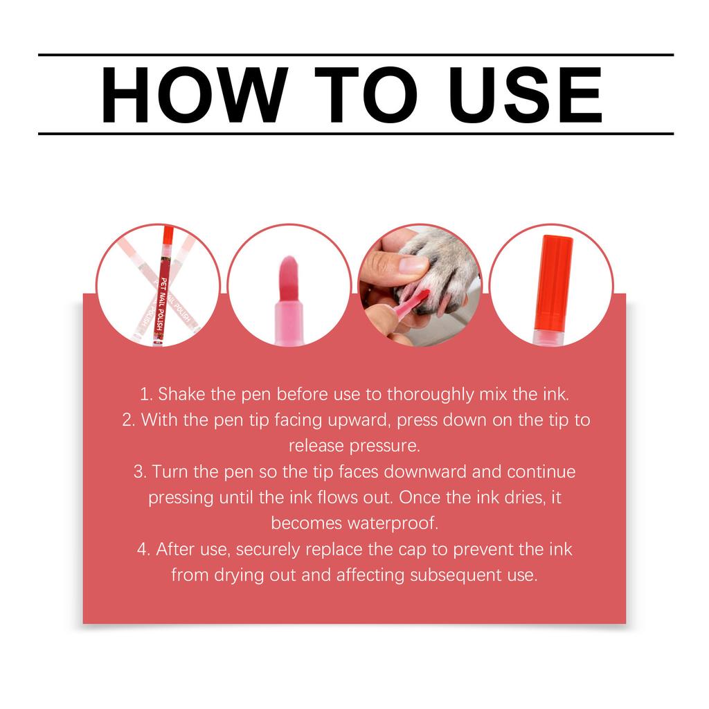 Набор лаков для ногтей для собак, Подходит для ногтей и ухода за ними, Идеально подходит для ручек-дудлов для ногтей для любителей домашних животных, 10 мл