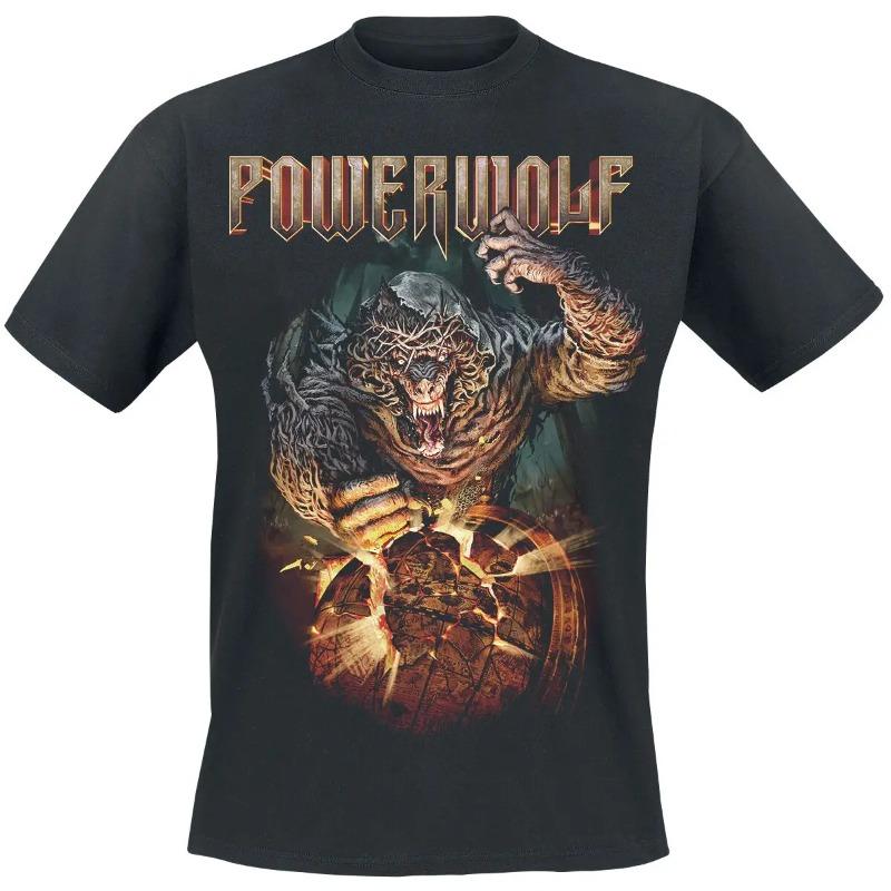 Летняя хлопковая футболка с графикой Powerwolf, унисекс, с коротким рукавом, модный бренд, роскошные повседневные ретро-топы