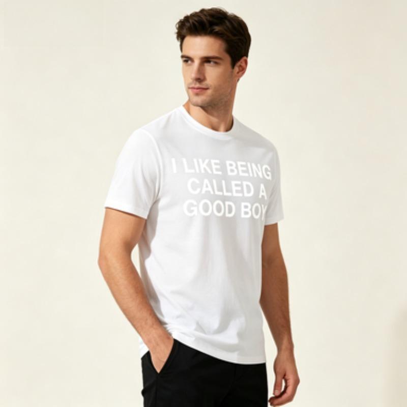 Unisex Modal Tshirt I Like Being Called A Good Boy Funny Sarcastic Print Short Sleeve Crewneck Tee Black White