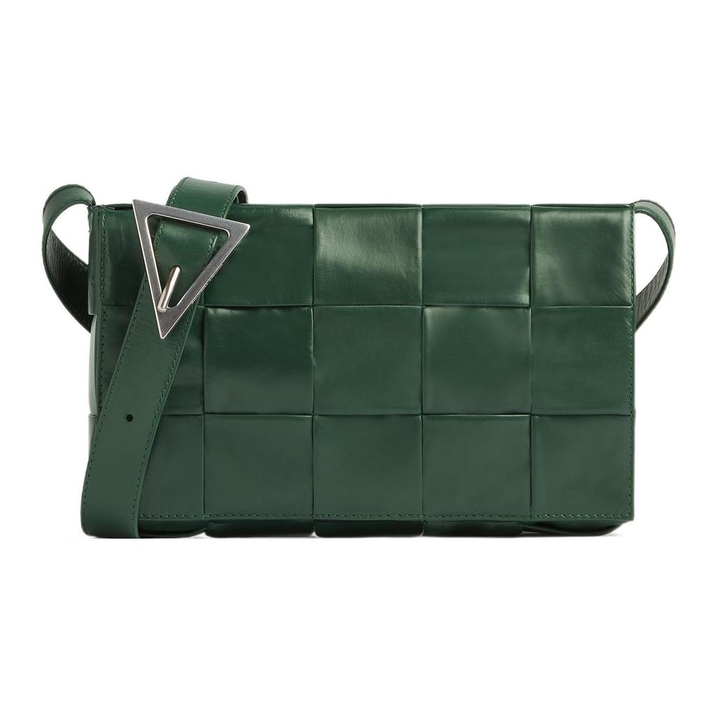 Bottega Veneta Cassette Intreccio Weave Leather Shoulder Bag Men Shoulder Bag Rain-Tree-Green 667298VCQ713061