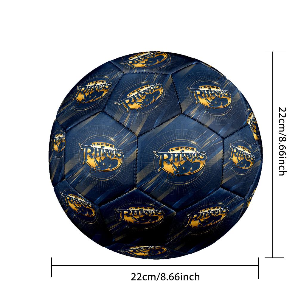 Leeds Rhinos Size 5 Sports Training Ball Shock Absorbing Durable Ball For Match Daily Practice Outdoor Activities