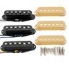 Musiclily Pro Staggered Alnico 5 Guitar Single Coil Pickups for Strat Electric Cream of ST-60SE (Neck/Middle/Bridge) Guitars, (Set 3)
