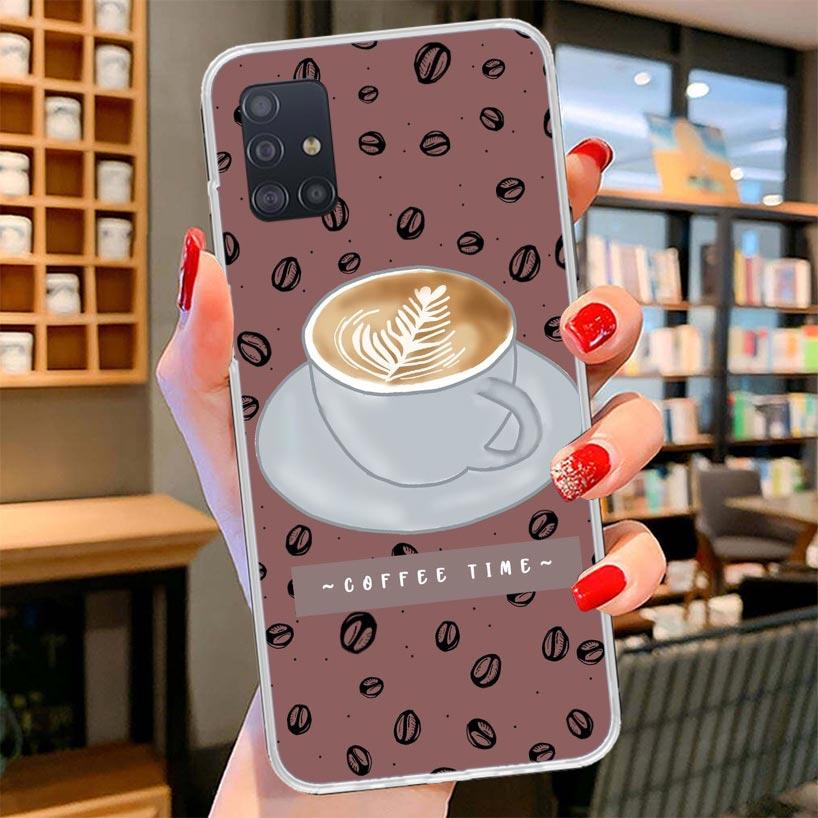 Coffee Wine Cup Cover Phone Case For Samsung Galaxy A12 A22 A32 A52 A72 A02S Phone Case Note 20 Ultra 10 S10 Plus A51 A71 A50S A