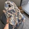 Gentle Lady Style Floral French Imitation Cashmere Scarf Female Winter Warm Scarf Shawl