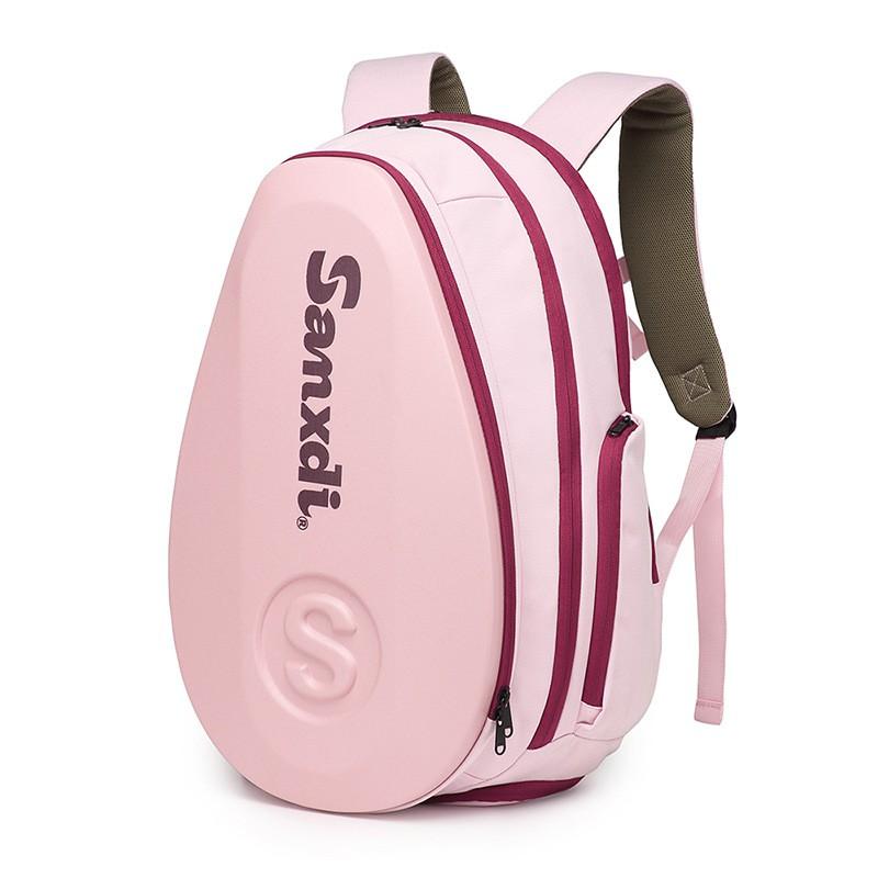 Badminton Tennis Backpack Hard Shell Insulated Compartment Shoe Men Women Sport