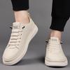 Leather shoes men's 2025 summer casual leather shoes one pedal fashion hollow breathable white board shoes tide