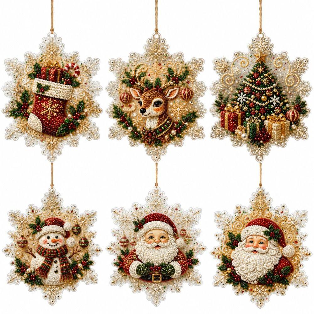 Special-Shaped Gems DIY Diamond Art Kit Wooden Hanging Holiday Ornament Party Decor