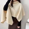 Autumn and Winter Fashion Women's Clothing Irregular Turtleneck Cape Casual Warm Shawl Top