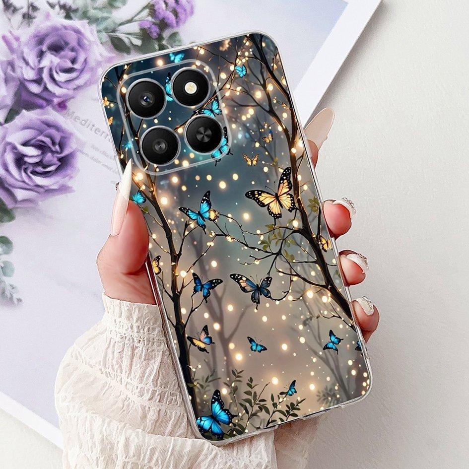 For Honor 400 Smart 2025 Case Fashion Bamboo Flower Soft Silicone Clear Bumper Protective Cover For Honor 400 Lite ABR-NX1 Funda