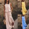 2025 Summer Sleeveless Lantern Slit Dress - European & American Style