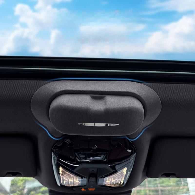 Car Sunglasses Holder For BMW 3 5 Series X3 X5 X6 X7 Suede Roof Sun Glasses Case Box Glasses Storage Clips Organizer Accessories